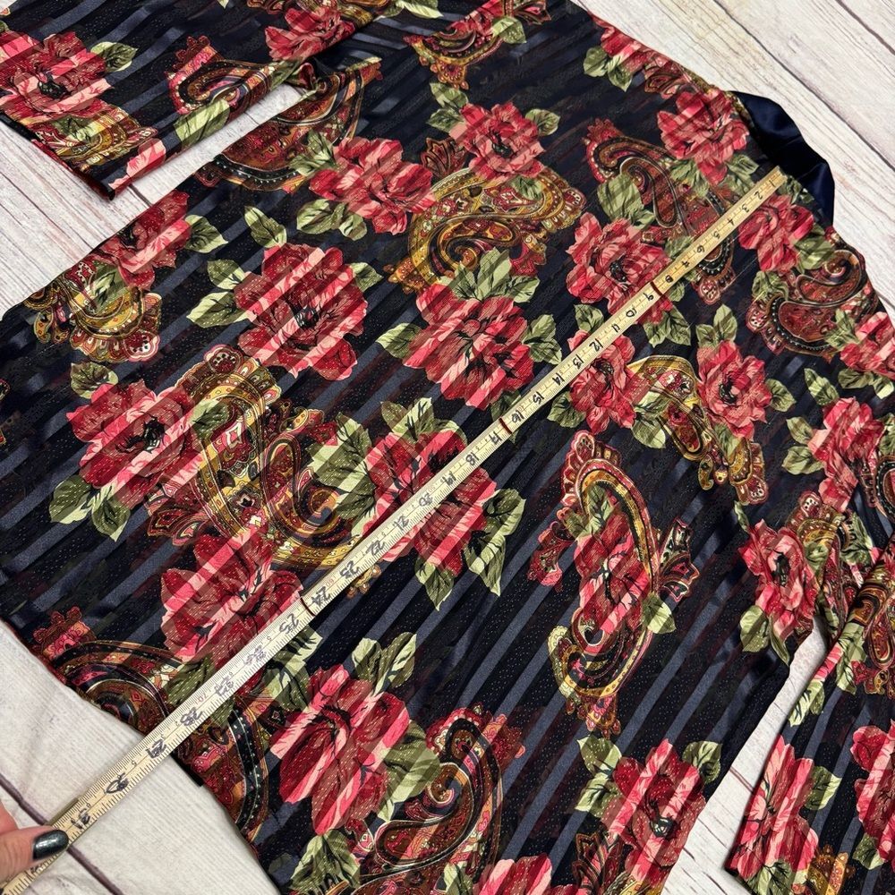 Victoria’s Secret Gold Label Vintage Pajama Set Satin Silky Red Navy Size Large - Picture 12 of 14